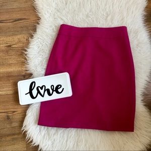 J. Crew bright berry pink wool blend pencil skirt